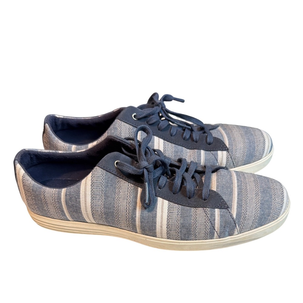 Cole Haan Grand Crosscourt II Blue White Striped Textile Sneakers C32258 Mens 10